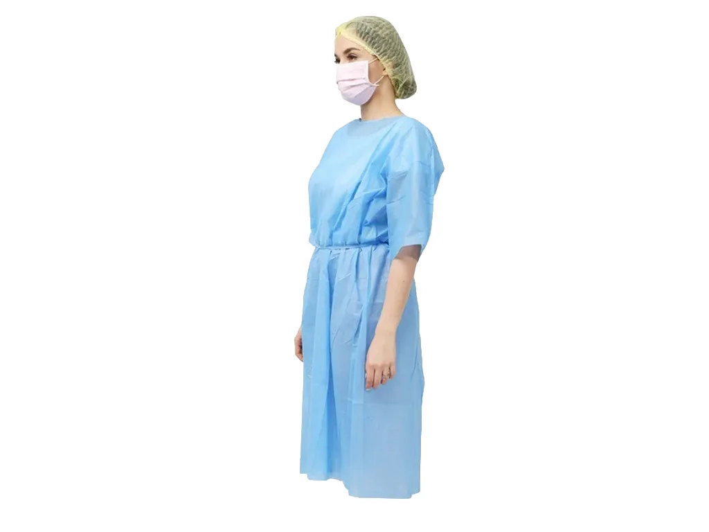 short sleeve isolation gown side view short sleeve isolation gown